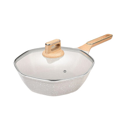 【老王限時促銷】德國KNF八角導流麥飯石美型不沾炒鍋30CM（附鍋蓋）不粘鍋 煎炒鍋 IH爐/電磁爐適用